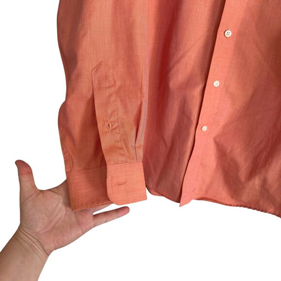 Vintage LL Bean Cotton Salmon Button Down Shirt Mens 15-35 - Picture 10 of 16
